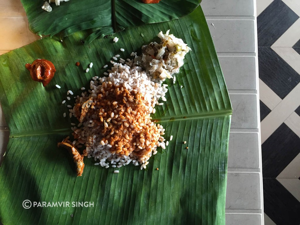 Delicious fish curry rice at Hotel Sharadamba Fish Land