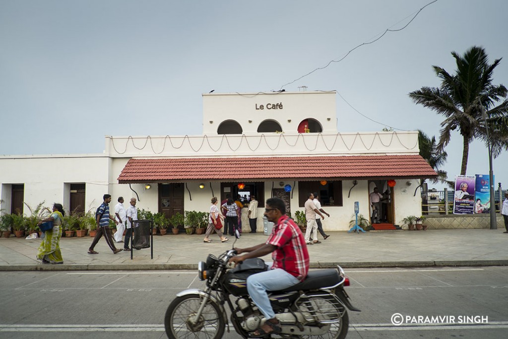 Le Cafe on Beach Road, Pondicherry.