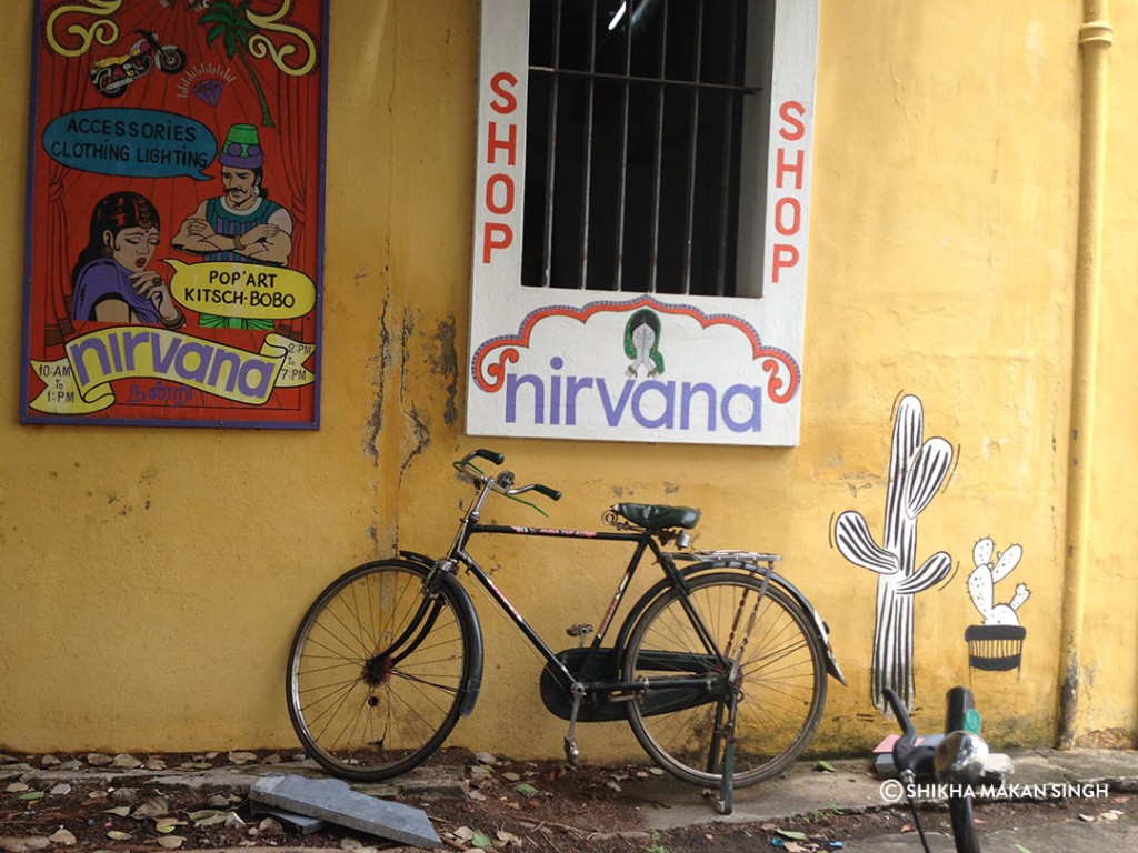 Nirvana shop next to Cafe Des Arts.