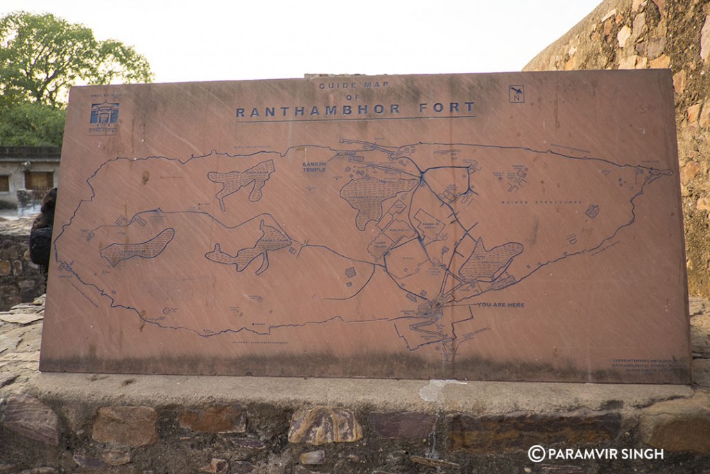 Guide Map of Ranthambhore Fort.