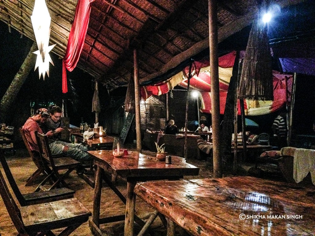 Dinner at beach shack in south Goa.