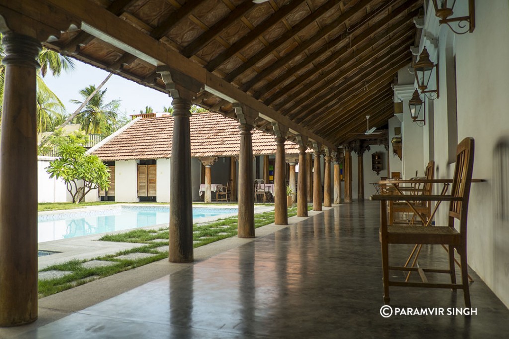 DSCF44Neemrana Hotels in Tranquibar : Pool and corridor at The Gatehouse