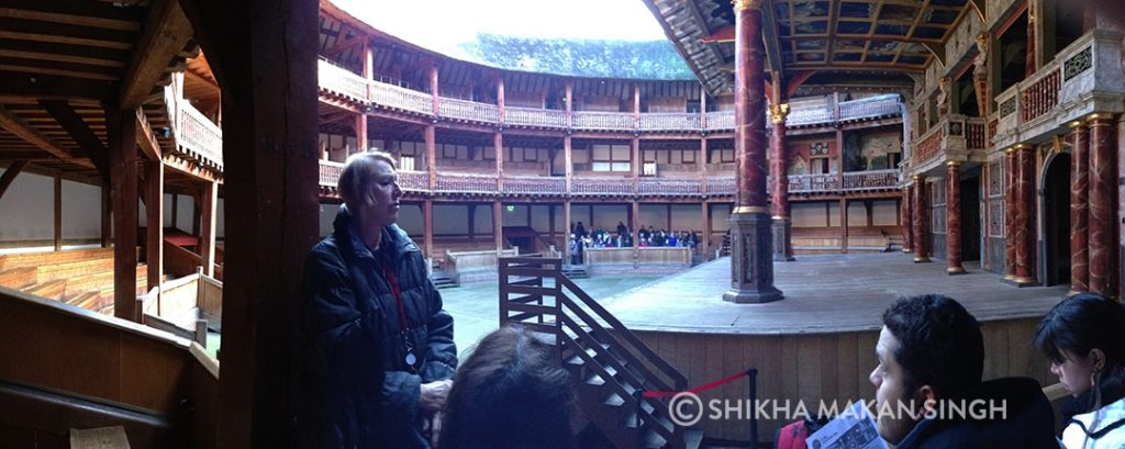 Inside The Globe Theatre.