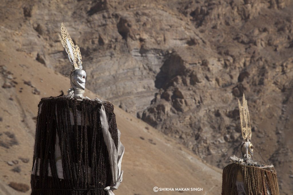 Scarecrows at Key Monastery, Spiti Valley, India