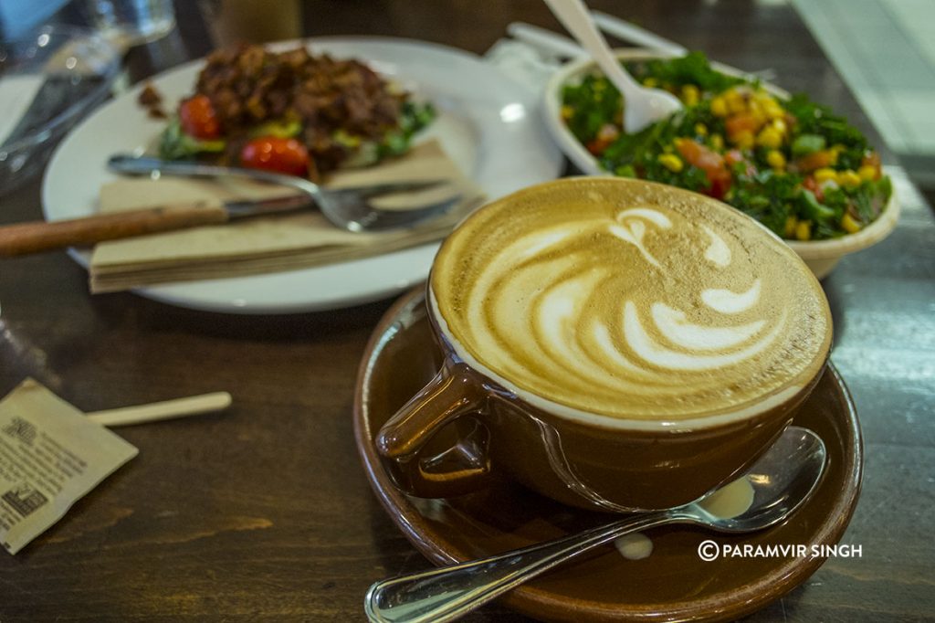 Coffee and avocado toast, Caffe Central, San Francisco