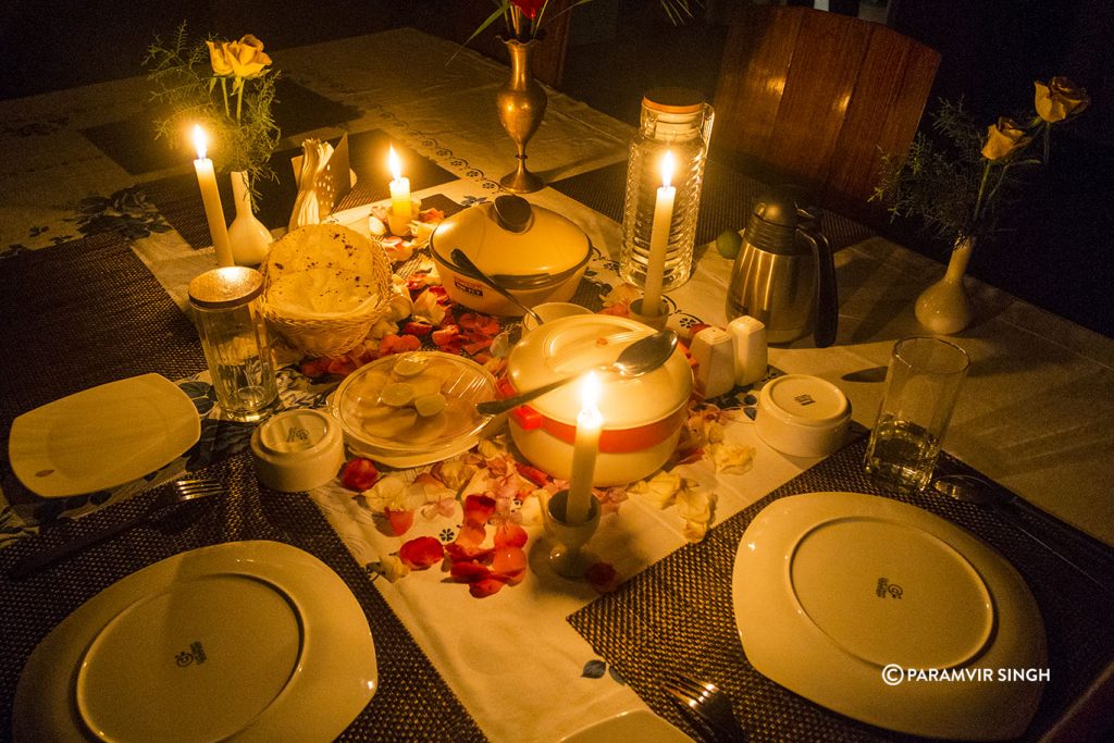 Romantic dinner in Chikmagalur