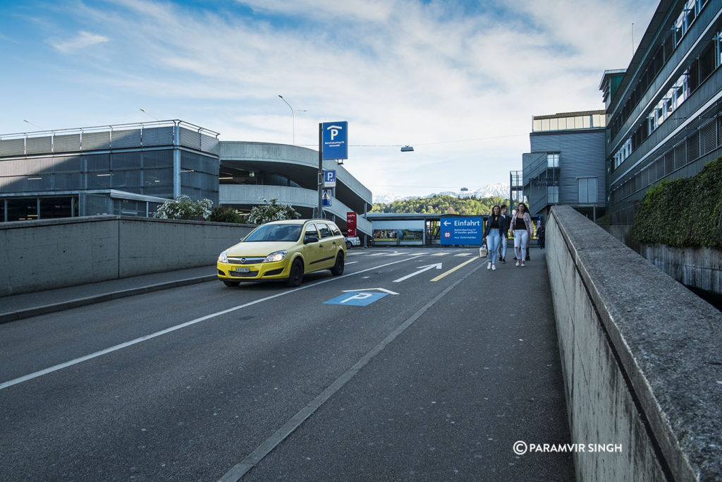 parking at Lucerne Train Station.