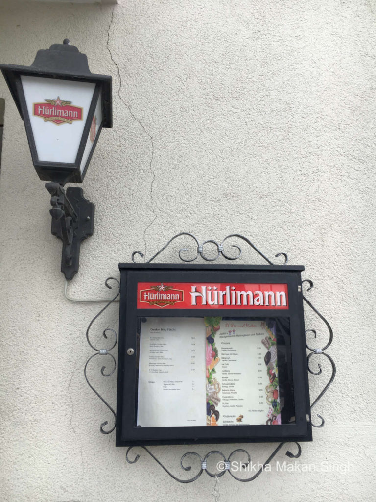 Hurlimann Menu