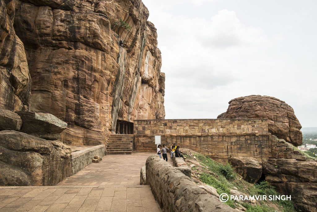 Outside Cave 3 of Badami Caves