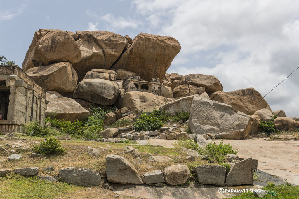 Temple amidst boulders in Hampi