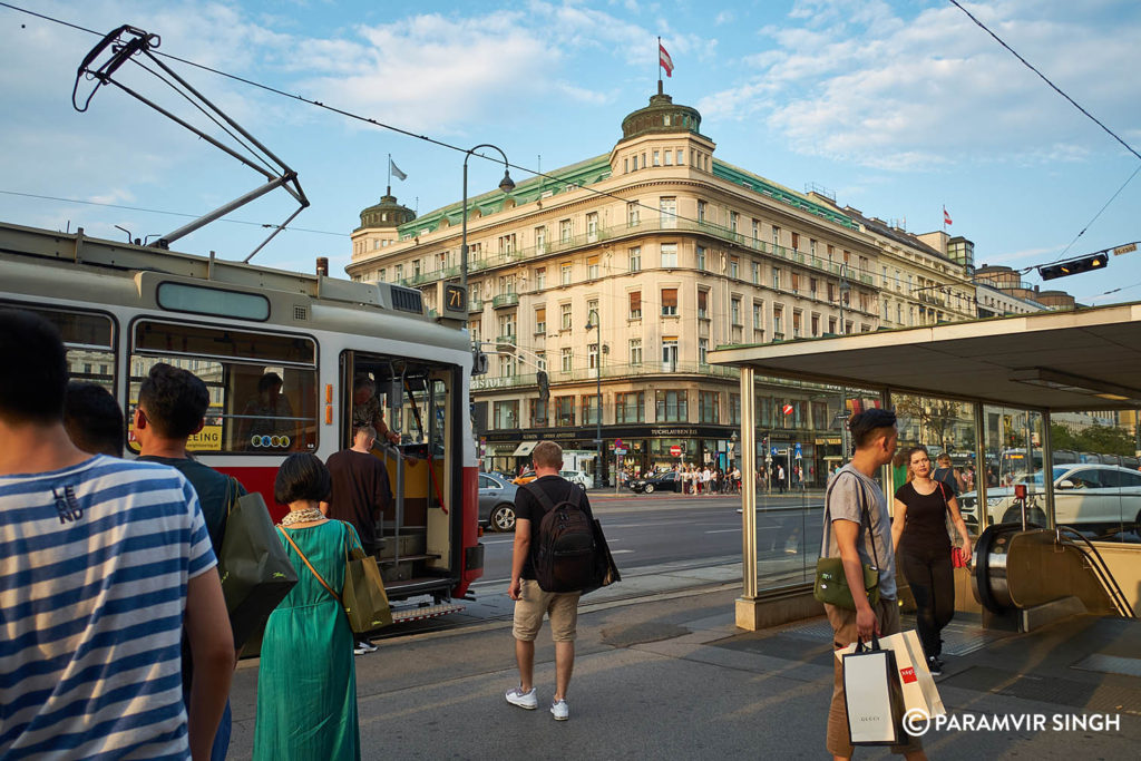 Metro and tram in Vienna, Austria