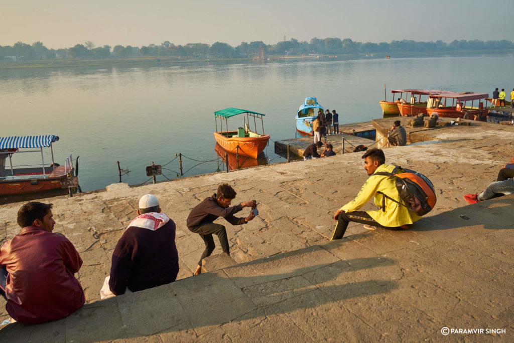 Youth Taking Photos on Maheshwar Ghats