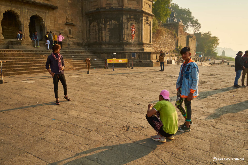 Youth Posing on Maheshwar Ghats